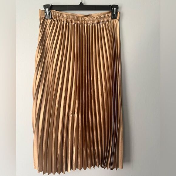Elegant Camel Brown Pleated Midi Skirt Banana Republic - Picture 2 of 4
